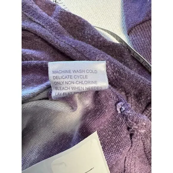 Te Verde Womens Sweatshirt Shirt M Purple Tie Dye Casual Cozy Basic Day Lounge - Picture 8 of 8